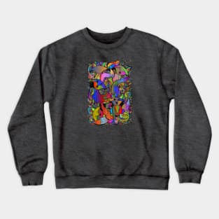 Colorful Abstract Foxes Crewneck Sweatshirt